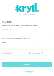 Kryll registration form